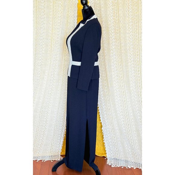 Vintage St. John Evening Crystal Embellished Formal Gown Skirt Set Size 14 - Picture 5 of 17